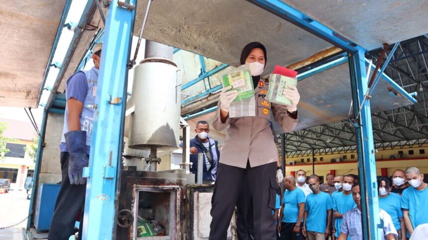Polresta DS Musnahkan Barang Bukti Narkoba Senilai 7 Miliar