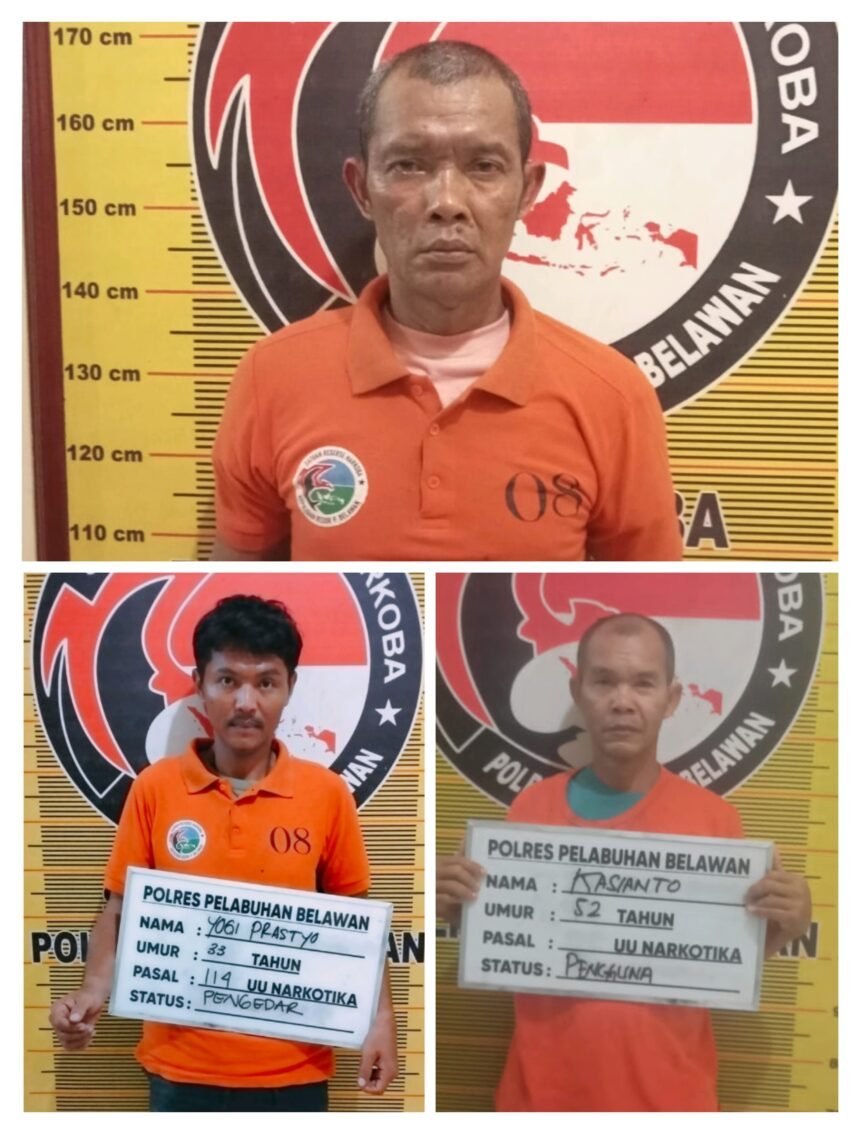 Sat Narkoba Polres Pelabuhan Belawan Grebek 2 Lokasi Narkoba, 3 Pelaku Ditangkap