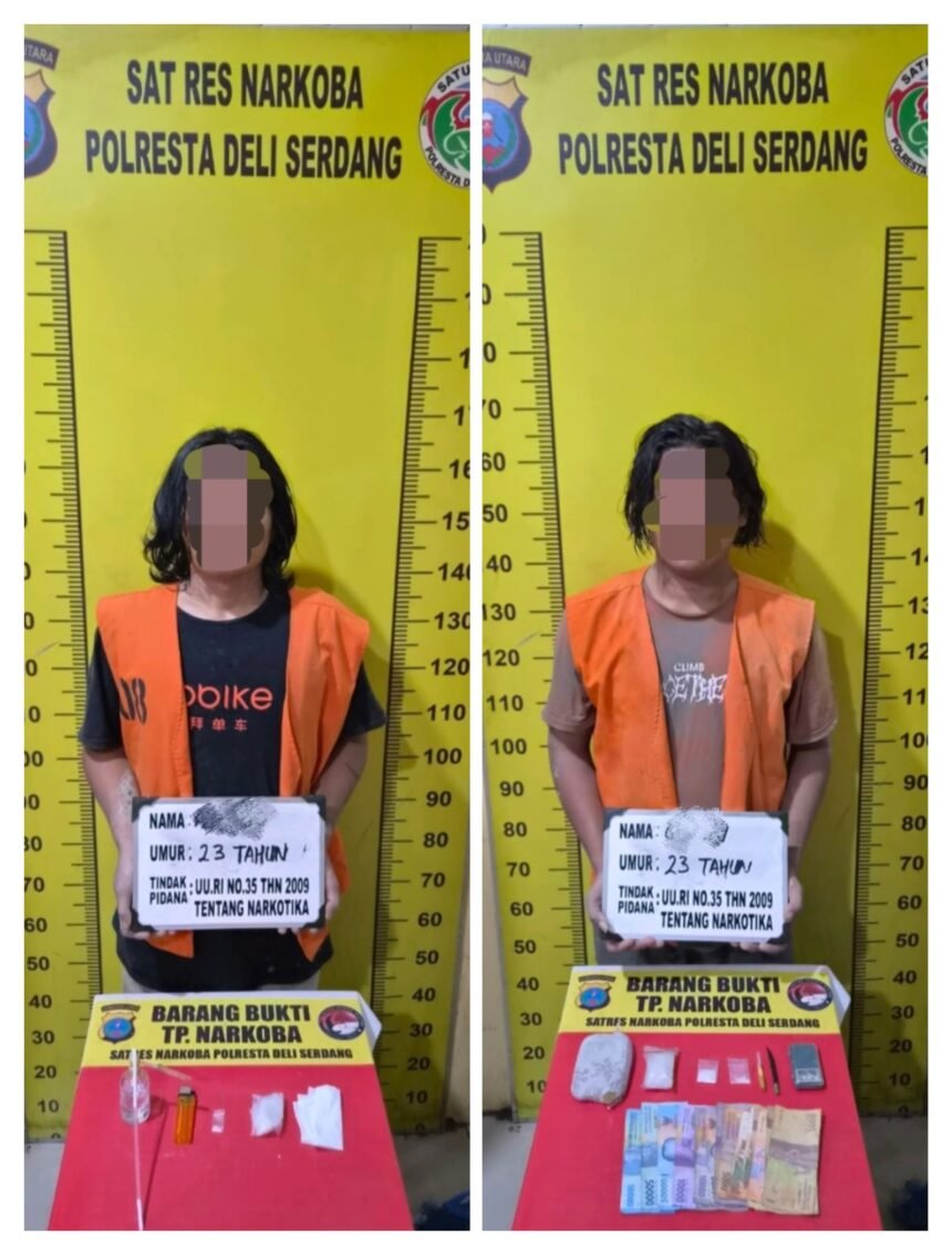 Gerebek Sarang Narkoba di Pagar Jati, Satresnarkoba Polresta Deli Serdang Amankan Dua Pria dan Sita Sabu
