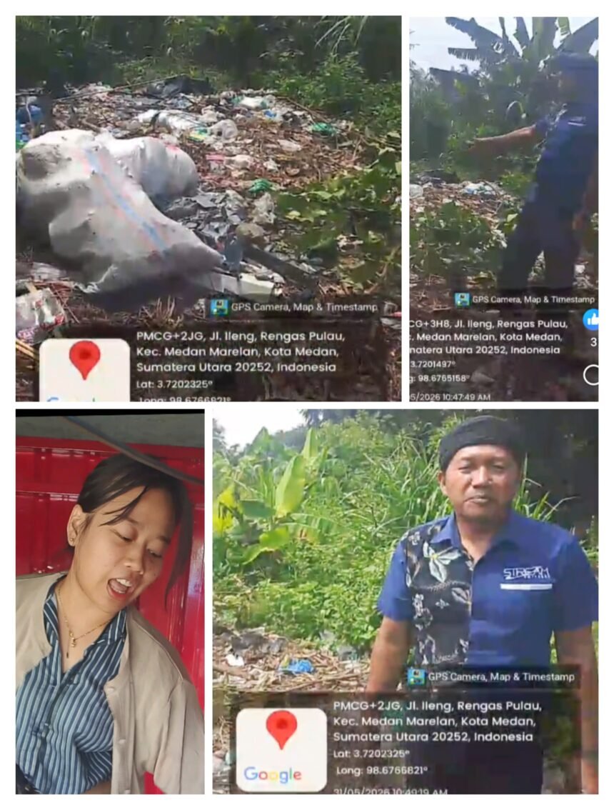 Tumpukan Sampah Berbau Busuk dan Lalat Diatas Tanggul Meresahkan Masyarakat Jln Ileng Kel.Rengas Pulau Marelan