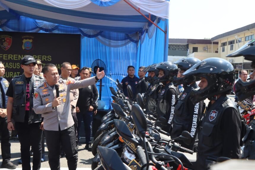Polrestabes Medan Bongkar 8 Gudang Ranmor dan Tindak Tegas 37 Tersangka